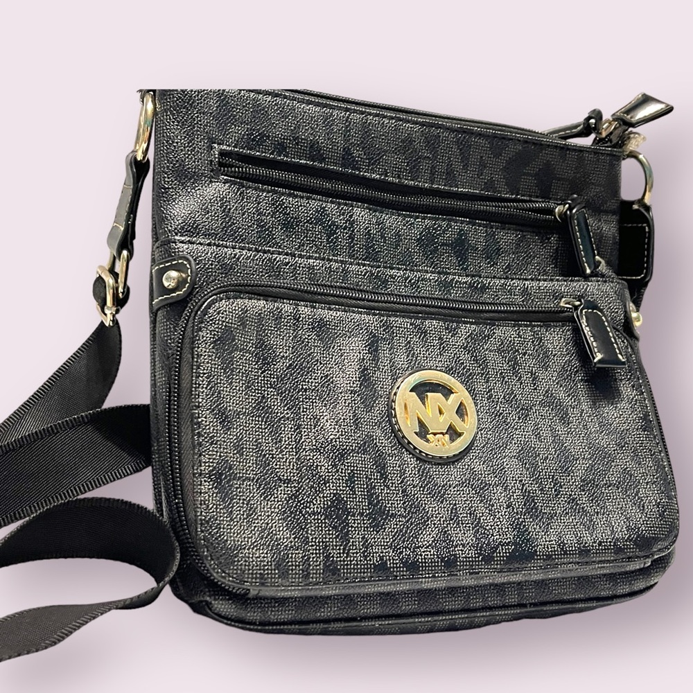 - Crossbody NX Faux Black Leather Bag